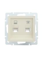 Розетка компьютерная + телефонная 1-м СП Vesna механизм крем. LEZARD 742-0388-143 - УПС инжиниринг