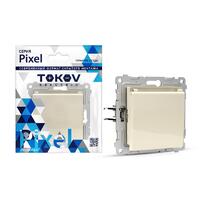 Розетка 1-м СП Pixel 16А IP20 с заземл. защ. шторки с крышкой механизм беж. TOKOV ELECTRIC TKE-PX-R1ZSW1-C02 - УПС инжиниринг