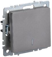 Выключатель 1-кл. СП BRITE ВС10-1-1-БрС 10А с индик. механизм сталь IEK BR-V10-1-10-K46 - УПС инжиниринг
