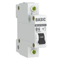Выключатель автоматический модульный 1п B 6А 4.5кА ВА 47-29 Basic EKF mcb4729-1-06-B - УПС инжиниринг