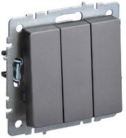 Выключатель 3-кл. СП BRITE ВС10-3-0-БрС 10А механизм сталь IEK BR-V30-0-10-K46 - УПС инжиниринг