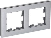 Рамка 2-м BRITE РУ-2-1-БрА металл алюм. IEK BR-M22-M-K47 - УПС инжиниринг