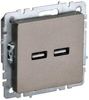 Розетка BRITE USB A+A 3.1А РЮ10-1-БрШ механизм шампань IEK BR-U21-D31-K37 - УПС инжиниринг