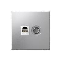 Розетка компьютерная + телевизионная 2-м ArtGallery RJ45 + TV кат.5E алюм. SE GAL000389 - УПС инжиниринг