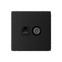 Розетка компьютерная + телевизионная 2-м ArtGallery RJ45 + TV кат.5E карбон SE GAL001089 - УПС инжиниринг