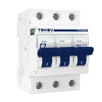 Выключатель автоматический модульный 3П 2А 6кА х-ка C TOKOV Electric TKE-PZ60-MCBI-3-2-C - УПС инжиниринг