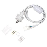 Набор установочный для одностороннего гибкого неона 8х16мм (шнур питания каучук с диодным мостом и вилкой заглушка переходная муфта игла) 1.5м Neon-Night 134-503 - УПС инжиниринг