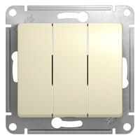Выключатель 3-кл. СП Glossa 10А IP20 (сх. 1+1+1) 10AX механизм беж. SE GSL000231 - УПС инжиниринг