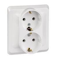 Розетка 2-м СП Этюд 16А IP20 250В с заземл. без защ. шторок бел. SE PC16-007B - УПС инжиниринг