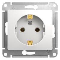 Розетка 1-м СП Glossa 16А IP20 с заземл. механизм бел. SE GSL000143 - УПС инжиниринг