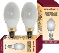 Лампа газоразрядная ртутная ДРЛ 125 E27 4000К (25) МЕГАВАТТ 03007 - УПС инжиниринг