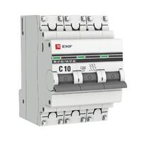 Выключатель автоматический модульный 3п C 10А 4.5кА ВА 47-63 PROxima EKF mcb4763-3-10C-pro - УПС инжиниринг