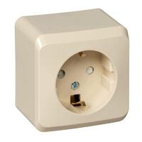 Розетка 1-м ОП Этюд 16А IP20 250В с заземл. защ. шторки крем. SE PA16-004K - УПС инжиниринг