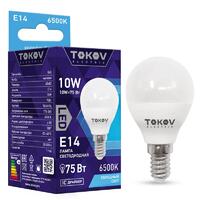 Лампа светодиодная 10Вт G45 6500К Е14 176-264В TOKOV ELECTRIC TKE-G45-E14-10-6.5K - УПС инжиниринг