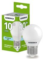 Лампа светодиодная G45 10Вт шар 6500К E27 230В GENERICA LL-G45-10-230-65-E27-G - УПС инжиниринг