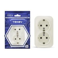 Розетка 2-м ОП Frea 16А IP20 250В с заземл. АБС-пластик беж. TOKOV ELECTRIC TKE-FR-R2Z-C02 - УПС инжиниринг