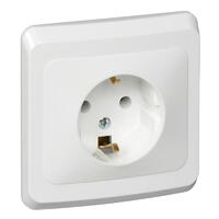 Розетка 1-м СП Этюд 16А IP20 250В с заземл. без защ. шторок бел. SE PC16-003B - УПС инжиниринг