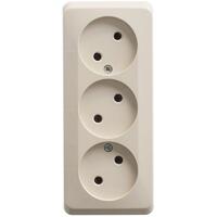 Розетка 3-м ОП Этюд 16А IP20 250В без заземл. без защ. шторок крем. SE PA16-009K - УПС инжиниринг