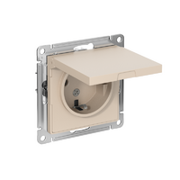 Розетка AtlasDesign 16А IP20 с заземл. защ. шторки с крышкой механизм песочн. SE ATN001246 - УПС инжиниринг