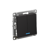 Выключатель 2-кл. СП AtlasDesign 10А IP20 (сх. 5а) 10AX с подсветкой механизм карбон SE ATN001053 - УПС инжиниринг