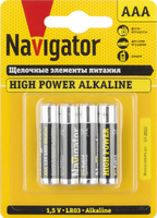 Элемент питания алкалиновый AAA/LR03 94 751 NBT-NE-LR03-BP4 (блист.4шт) Navigator 94751 - УПС инжиниринг