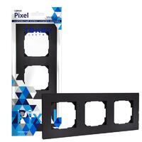Рамка 3-м Pixel универс. карбон TOKOV ELECTRIC TKE-PX-RM3-C14 - УПС инжиниринг