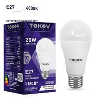 Лампа светодиодная 20Вт А60 4000К Е27 176-264В TOKOV ELECTRIC TKE-A60-E27-20-4K - УПС инжиниринг