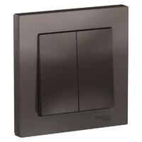 Выключатель 2-кл. СП AtlasDesign 10А IP20 (сх. 5) 10AX в сборе мокко SE ATN000652 - УПС инжиниринг