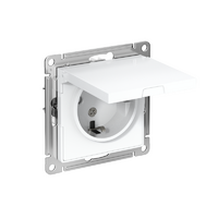 Розетка 1-м СП AtlasDesign 16А IP20 с заземл. защ. шторки с крышкой механизм бел. SE ATN000146 - УПС инжиниринг