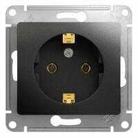 Розетка 1-м СП 1мод. Glossa 16А IP20 с заземл. механизм антрацит SE GSL000743 - УПС инжиниринг
