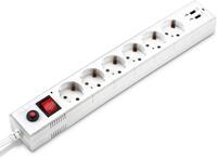 Удлинитель с сетевым фильтром 6х3м с заземл. 10А IP20 BU-SP3_USB_2A-W 2.2кВт CCA бел. BURO 992311 - УПС инжиниринг