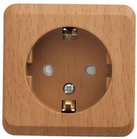 Розетка 1-м ОП Этюд Дача 16А IP20 250В с заземл. защ. шторки бук SE PA16-004T - УПС инжиниринг