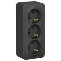 Розетка 3-м ОП Blanca 16А IP20 250В с заземл. без защ. шторок с изолир. пластиной антрацит SE BLNRA010316 - УПС инжиниринг