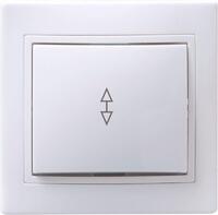 Переключатель проходной 1-кл. СП Кварта 10А IP20 ВСп10-1-0-КБ бел. IEK EVK12-K01-10-DM - УПС инжиниринг