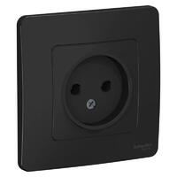 Розетка 1-м СП Blanca 16А IP20 250В без заземл. без защ. шторок антрацит SE BLNRS000016 - УПС инжиниринг