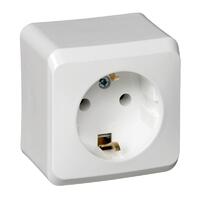 Розетка 1-м ОП Этюд 16А IP20 250В с заземл. без защ. шторок бел. SE PA16-003B - УПС инжиниринг