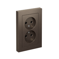 Розетка 2-м СП AtlasDesign 16А IP20 без заземл. в сборе мокко SE ATN000620 - УПС инжиниринг