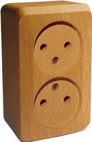 Розетка 2-м ОП Этюд Дача 16А IP20 250В без заземл. без защ. шторок бук SE PA16-005T - УПС инжиниринг