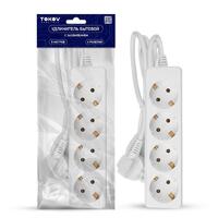 Удлинитель 4х5м с заземл. 16А 3х1 TOKOV ELECTRIC TKE-C01-BU4-5-1-Z - УПС инжиниринг