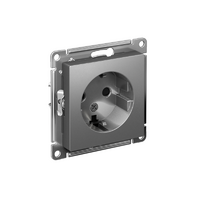 Розетка 1-м СП AtlasDesign 16А IP20 с заземл. защ. шторки механизм сталь SE ATN000945 - УПС инжиниринг