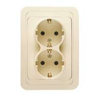 Розетка 2-м СП Mimoza 16А IP20 с заземл. крем./крем. Makel 25082 - УПС инжиниринг