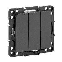 Выключатель 3-кл. Стокгольм 10А механизм черн. PROxima EKF EZV10-024-10 - УПС инжиниринг