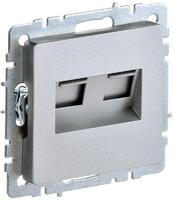 Розетка компьютерная двойн. СП RJ45 кат.5E BRITE РК10-2-БрА механизм алюм. IEK BR-K20-1-K47 - УПС инжиниринг