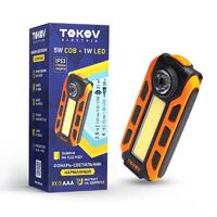 Фонарь-брелок на батарейках TKE-BF-B-03 АААх3 оранж.-черн. TOKOV ELECTRIC TKE-BF-B-03 - УПС инжиниринг