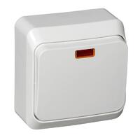 Переключатель проходной 1-кл. ОП Этюд 10А IP20 с подсветкой бел. SE BA10-007B - УПС инжиниринг