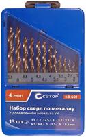 Набор сверл по металлу Profi 1.5-6.5мм (через 0.5мм + 32мм; 48мм) с кобальтом 5проц. в метал. коробке (13шт) Cutop 48-601 - УПС инжиниринг