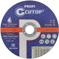 Диск отрезной по металлу и нержавеющей стали Profi Т41-150х1.6х22.2мм Cutop 40012т - УПС инжиниринг