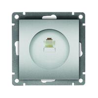 Розетка компьютерная 1-м СП Афина RJ45 кат.5E механизм серебр. Universal A0051-S - УПС инжиниринг