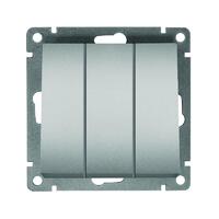 Выключатель 3-кл. СП Афина 10А IP20 механизм серебр. Universal A0043-S - УПС инжиниринг