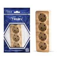 Розетка 4-м ОП Frea 16А IP20 250В с заземл. АБС-пластик сосна TOKOV ELECTRIC TKE-FR-R4Z-C25 - УПС инжиниринг